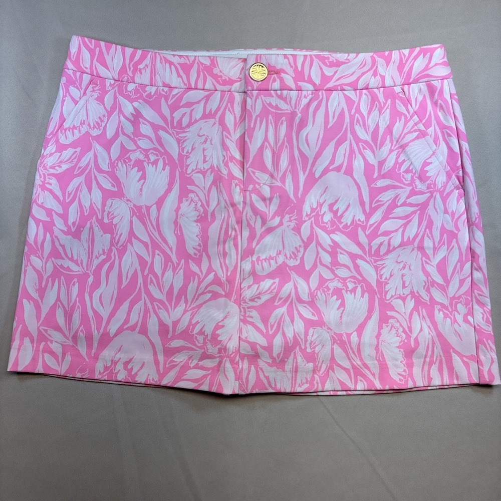 Lilly Pulitzer Colette Skort Tulip To Tango Pink White Size 6 Skirt Stretch EUC